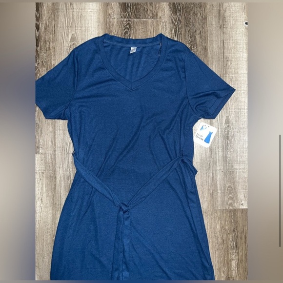 Just Bee Textured Blue Knit Midi Dress - Picture 4 of 5